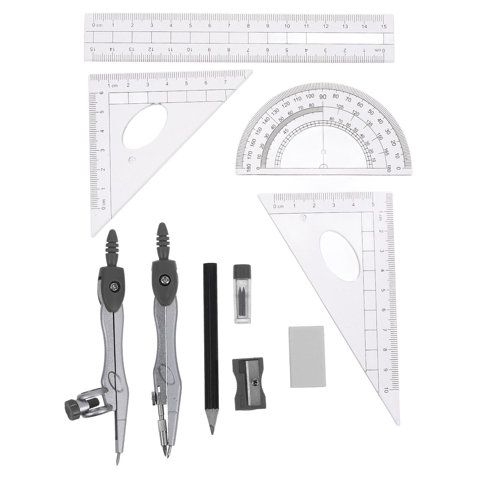 Math Geometry Set With Compass - 1 conjunto de instrumentos de desenho